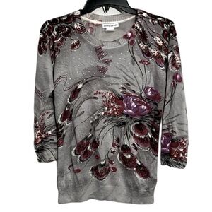 Cathy Daniels Women’s Small top. Grey.